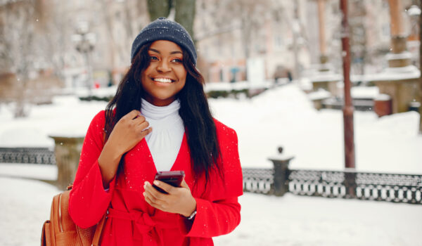 black girl in winter
