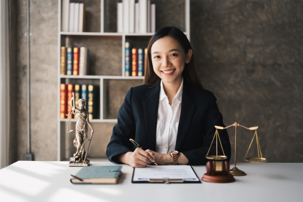 female lawyer smiling